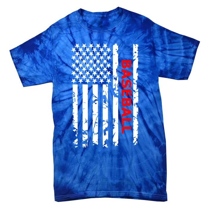 Baseball Usa Flag Proud American Baseball Players Gift Tie-Dye T-Shirt