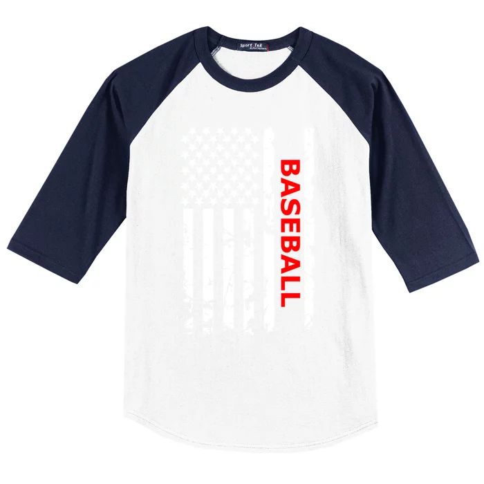 Baseball Usa Flag Proud American Baseball Players Gift Baseball Sleeve Shirt