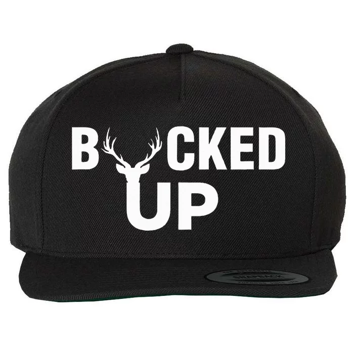 Bucked Up Funny Deer Hunter Wool Snapback Cap