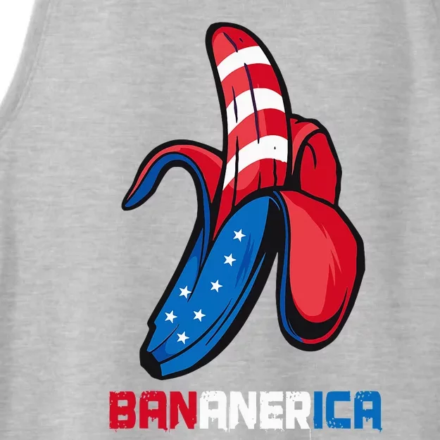 Banana Us Flag Patriotic America Party Funny Fruit Costume Ladies Tri-Blend Wicking Tank