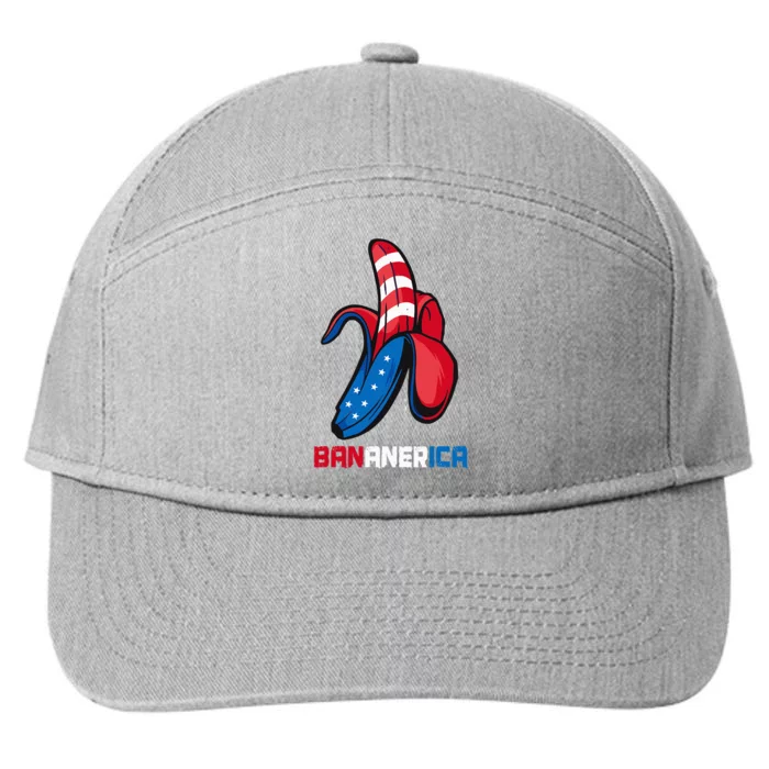 Banana Us Flag Patriotic America Party Funny Fruit Costume 7-Panel Snapback Hat