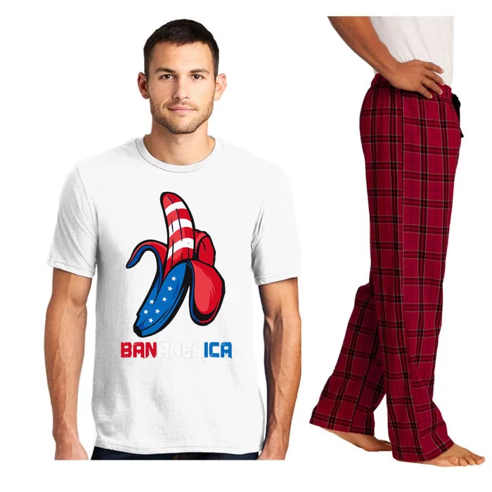 Banana Us Flag Patriotic America Party Funny Fruit Costume Pajama Set