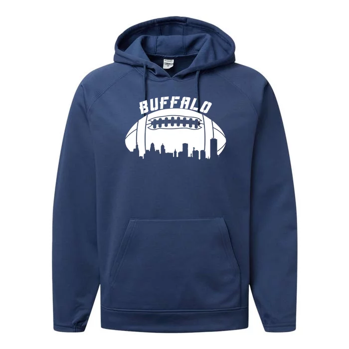 Buffalo Football City Skyline Performance Fleece Hoodie