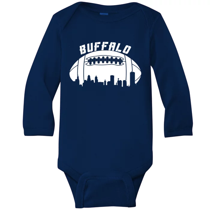 Buffalo Football City Skyline Baby Long Sleeve Bodysuit