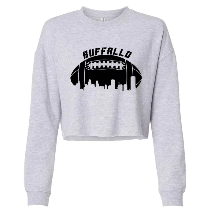 Buffalo Football City Skyline Cropped Pullover Crew