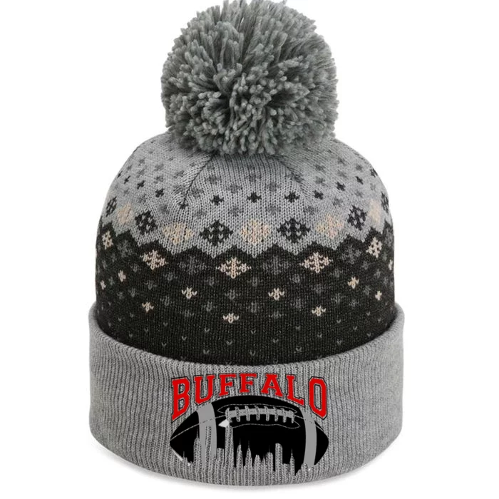 Buffalo Football Fan City Skyline The Baniff Cuffed Pom Beanie