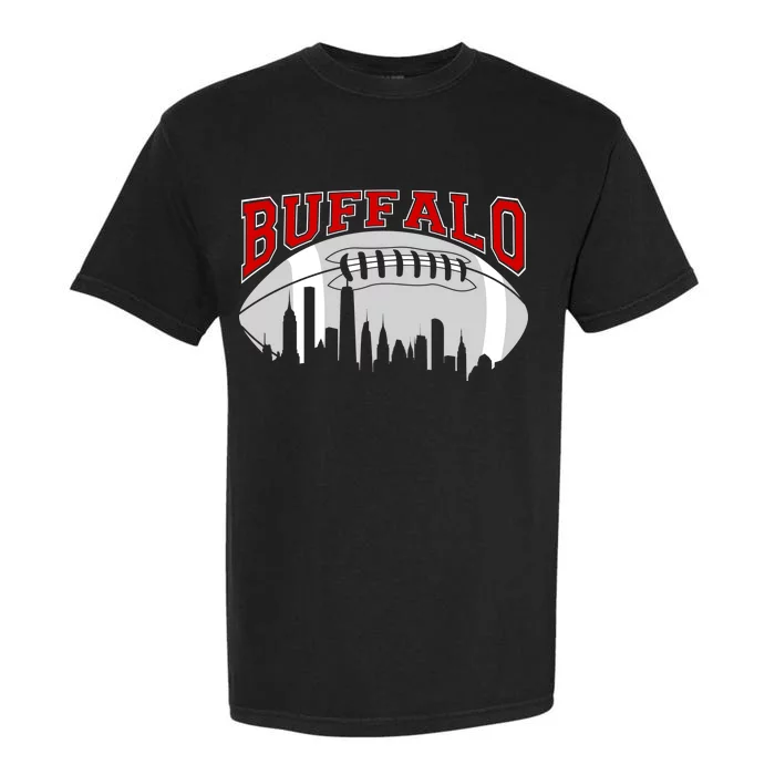 Buffalo Football Fan City Skyline Garment-Dyed Heavyweight T-Shirt