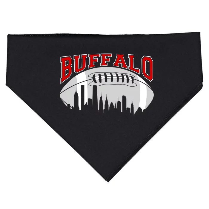 Buffalo Football Fan City Skyline USA-Made Doggie Bandana