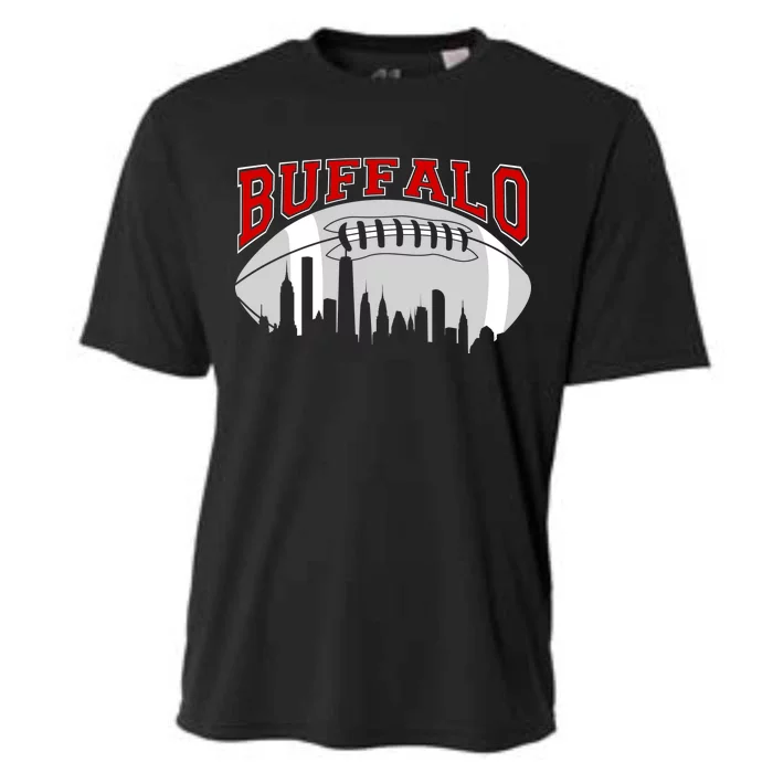 Buffalo Football Fan City Skyline Cooling Performance Crew T-Shirt