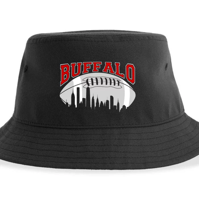 Buffalo Football Fan City Skyline Sustainable Bucket Hat