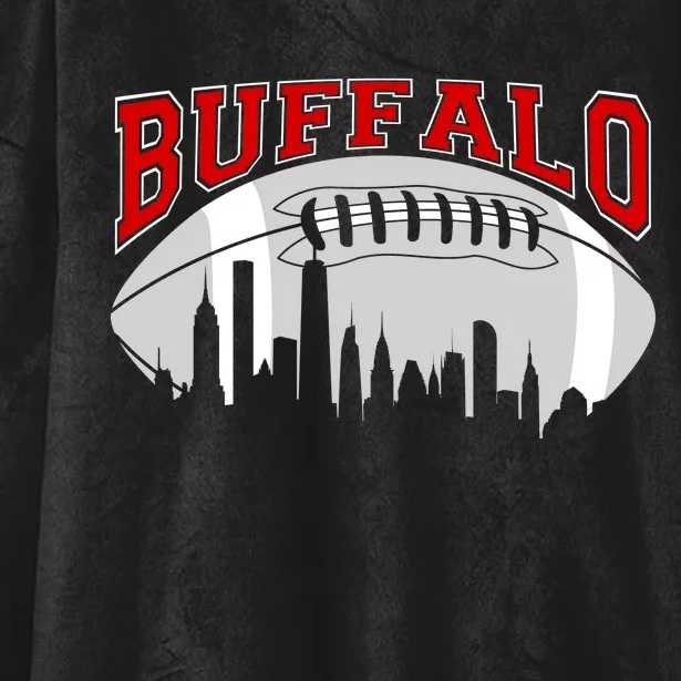 Buffalo Football Fan City Skyline Hooded Wearable Blanket