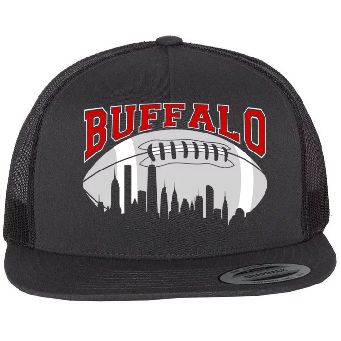 Buffalo Football Fan City Skyline Flat Bill Trucker Hat