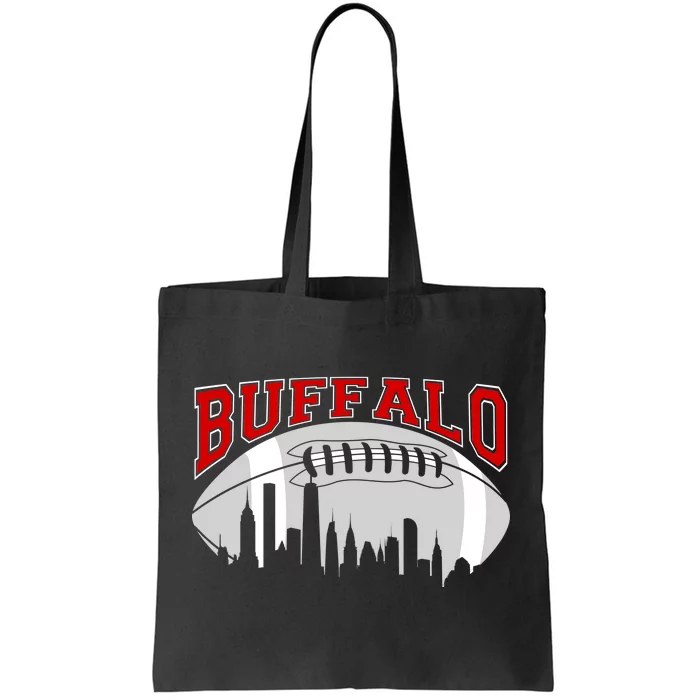 Buffalo Football Fan City Skyline Tote Bag