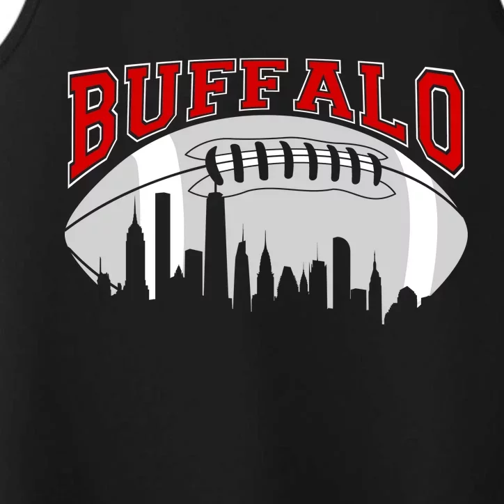 Buffalo Football Fan City Skyline Performance Tank