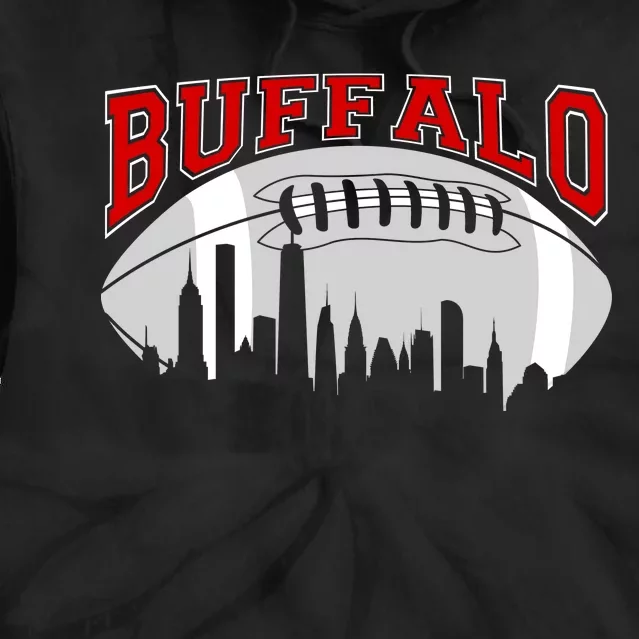 Buffalo Football Fan City Skyline Tie Dye Hoodie