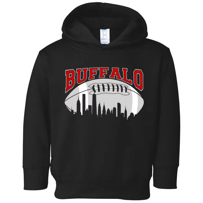 Buffalo Football Fan City Skyline Toddler Hoodie