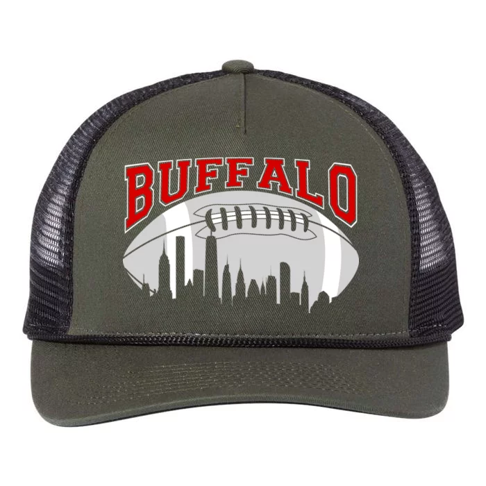 Buffalo Football Fan City Skyline Retro Rope Trucker Hat Cap