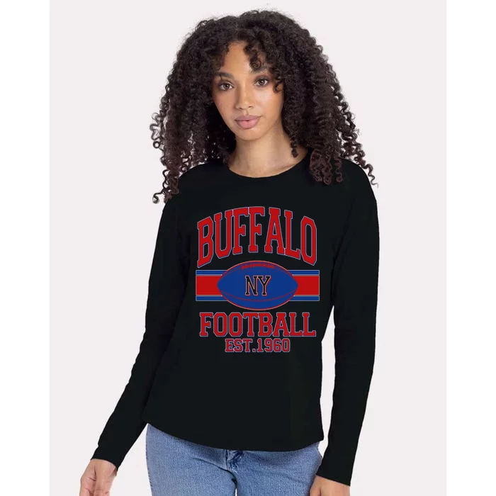 Buffalo New York Football Classic Logo Fan Womens Cotton Relaxed Long Sleeve T-Shirt