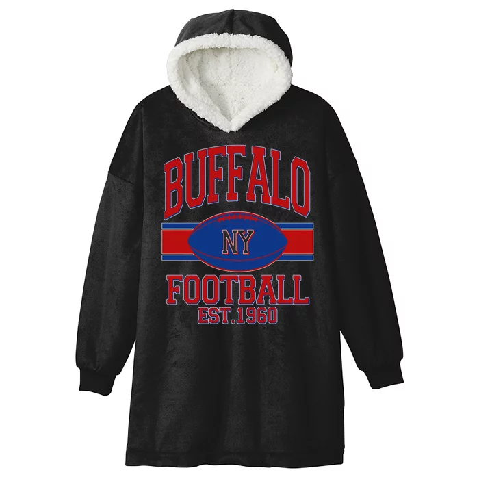 Buffalo New York Football Classic Logo Fan Hooded Wearable Blanket