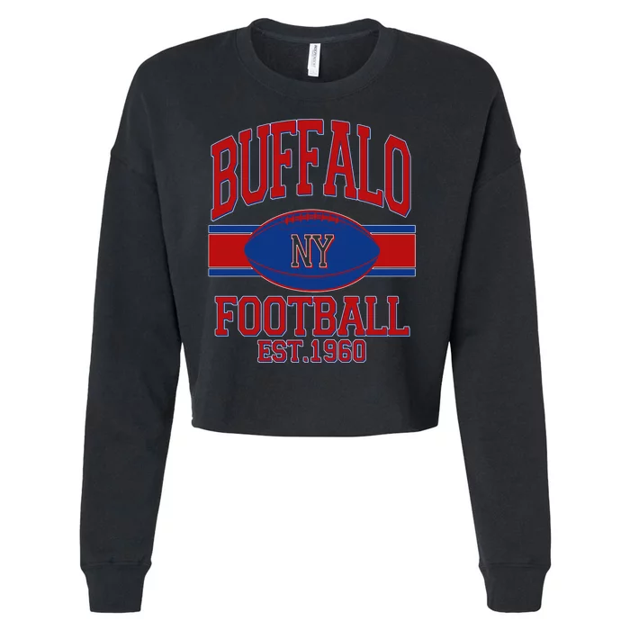 Buffalo New York Football Classic Logo Fan Cropped Pullover Crew