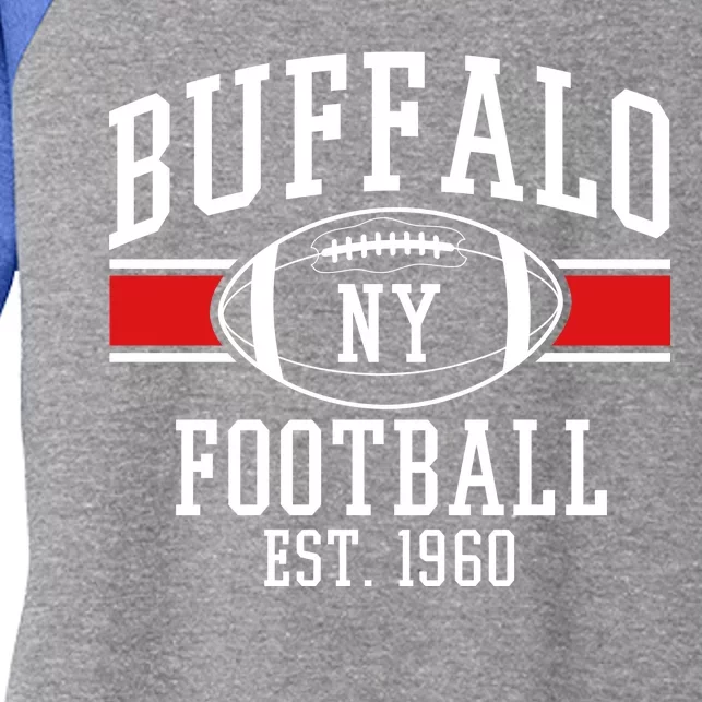 Buffalo NY Football EST 1960 Women's Tri-Blend 3/4-Sleeve Raglan Shirt