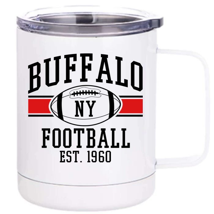 Buffalo NY Football EST 1960 Front & Back 12oz Stainless Steel Tumbler Cup