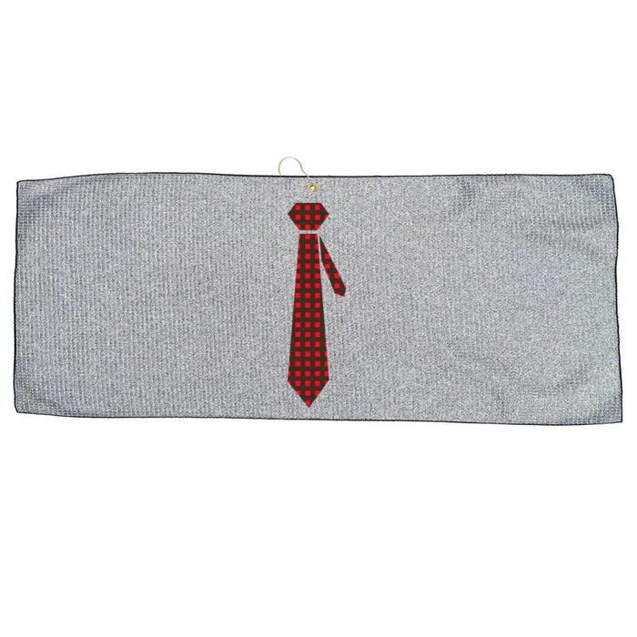 Buffalo Plaid Christmas Tie Large Microfiber Waffle Golf Towel