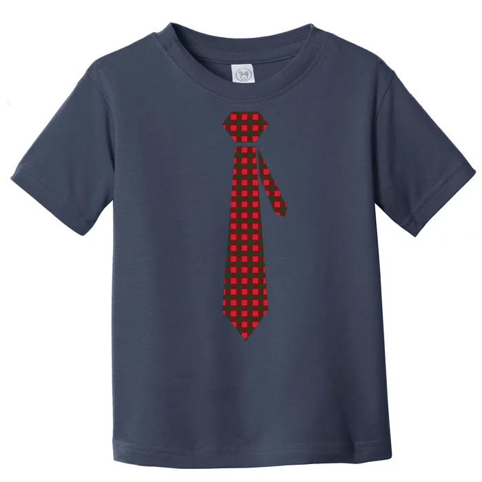 Buffalo Plaid Christmas Tie Toddler T-Shirt