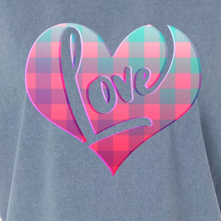 Buffalo Plaid Love Heart Valentines Day Garment-Dyed Women's Muscle Tee