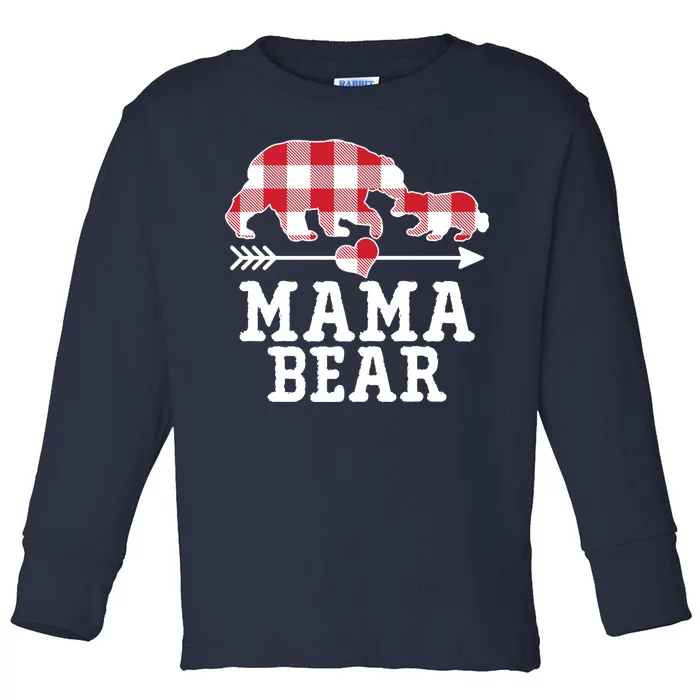 Buffalo Plaid Mama Bear Toddler Long Sleeve Shirt