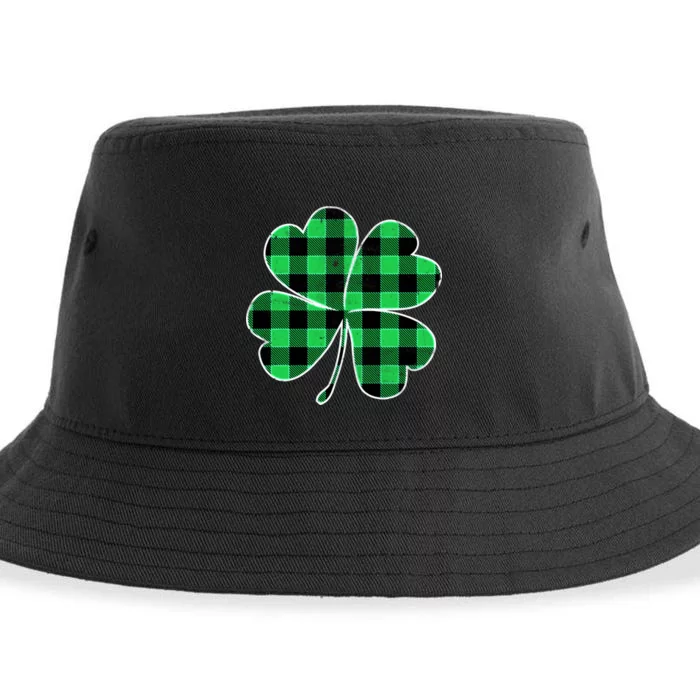 Buffalo Plaid Vintage Clover Sustainable Bucket Hat