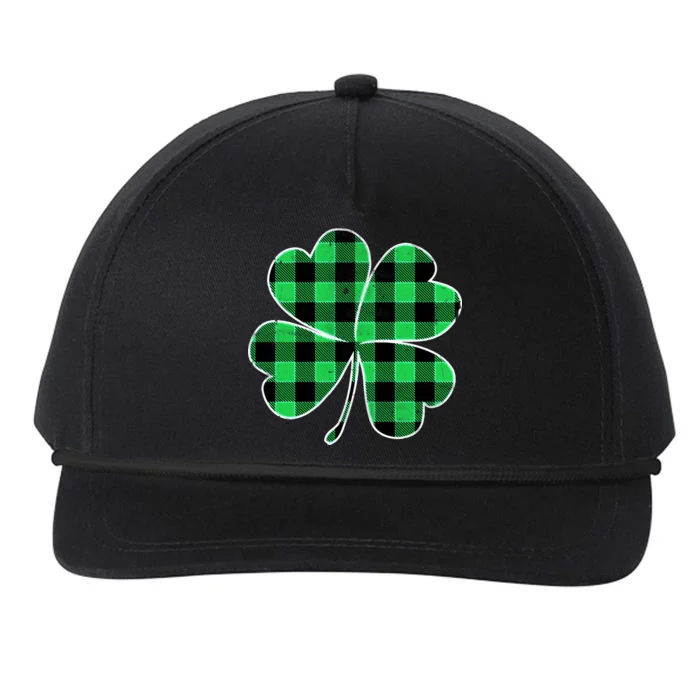 Buffalo Plaid Vintage Clover Snapback Five-Panel Rope Hat