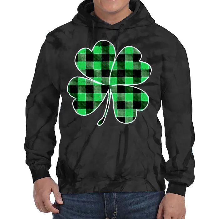 Buffalo Plaid Vintage Clover Tie Dye Hoodie