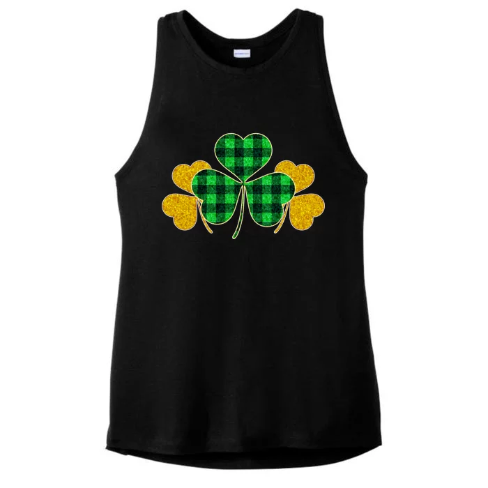 Buffalo Shamrock Plaid Irish Clovers Ladies Tri-Blend Wicking Tank