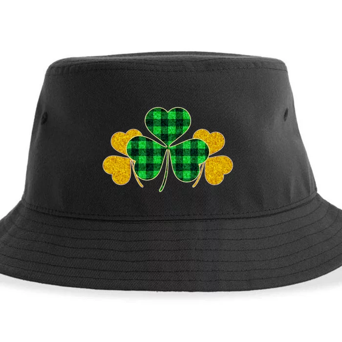 Buffalo Shamrock Plaid Irish Clovers Sustainable Bucket Hat