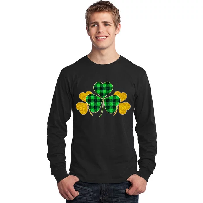 Buffalo Shamrock Plaid Irish Clovers Tall Long Sleeve T-Shirt