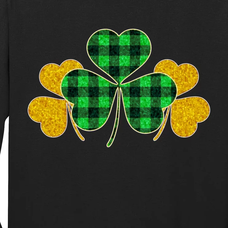 Buffalo Shamrock Plaid Irish Clovers Tall Long Sleeve T-Shirt