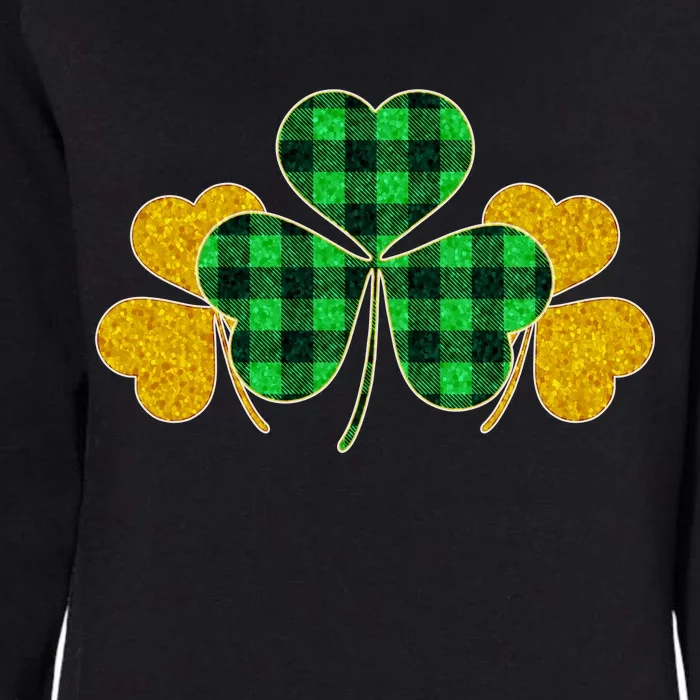 Buffalo Shamrock Plaid Irish Clovers Womens California Wash Sweatshirt