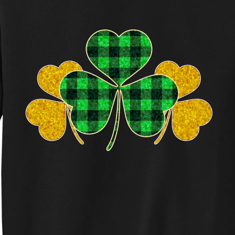 Buffalo Shamrock Plaid Irish Clovers Tall Sweatshirt