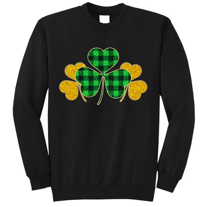 Buffalo Shamrock Plaid Irish Clovers Tall Sweatshirt