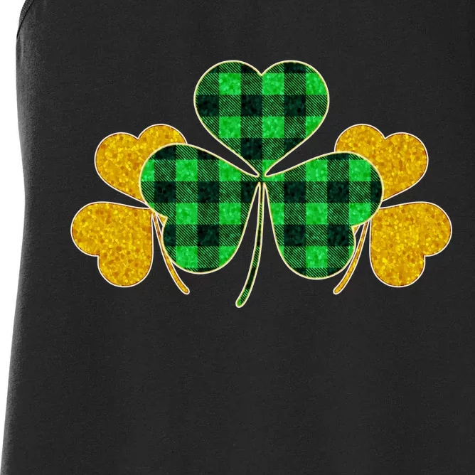 Buffalo Shamrock Plaid Irish Clovers Women's Racerback Tank