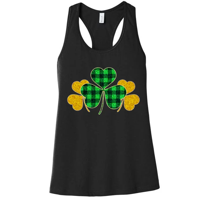 Buffalo Shamrock Plaid Irish Clovers Women's Racerback Tank