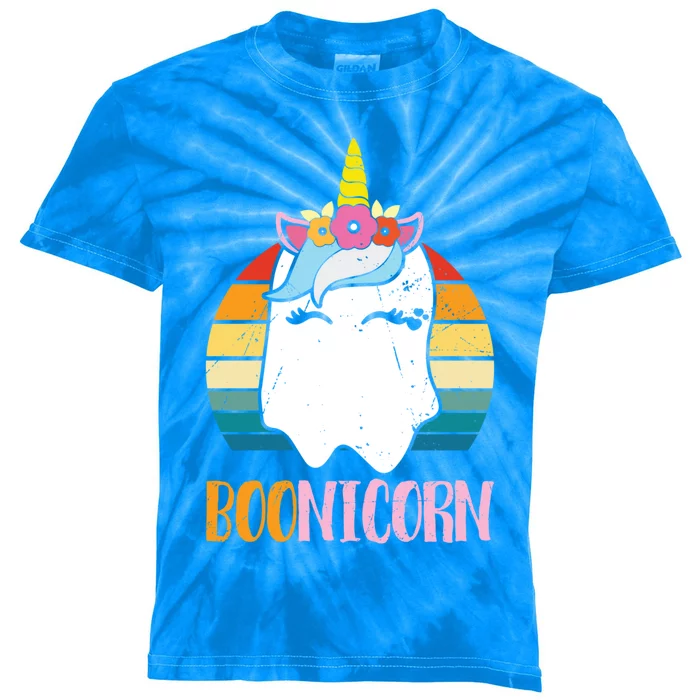 Boonicorn Unicorn Ghost Happy Halloween Costumes Meaningful Gift Kids Tie-Dye T-Shirt