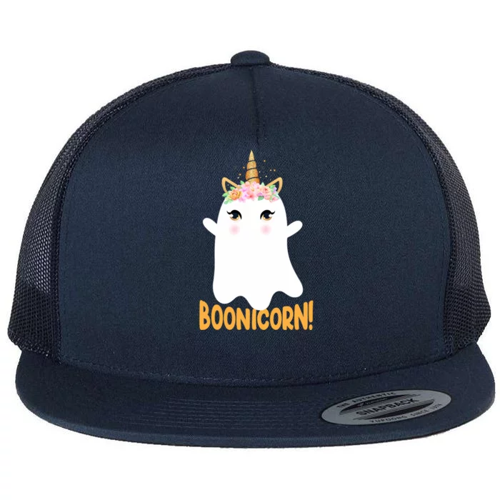 Boonicorn Unicorn Ghost Halloween Funny For Unicorn Lover Great Gift Flat Bill Trucker Hat