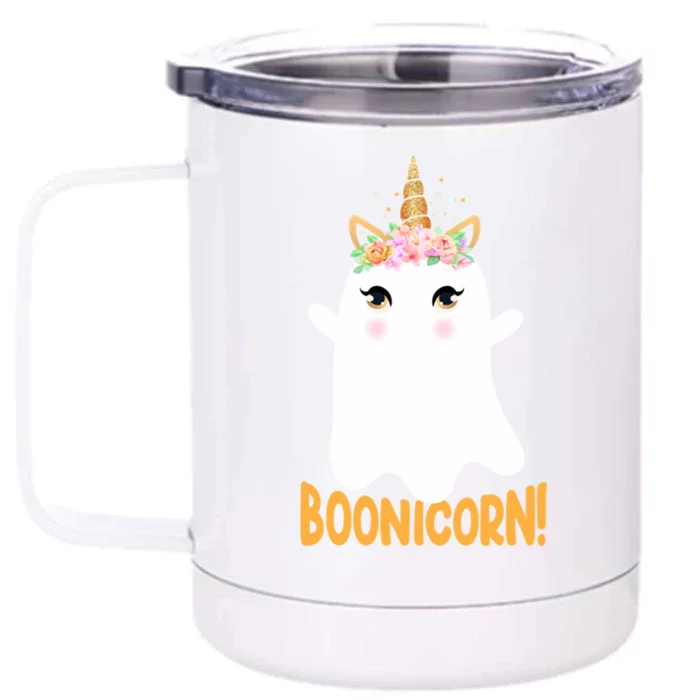 Boonicorn Unicorn Ghost Halloween Funny For Unicorn Lover Great Gift Front & Back 12oz Stainless Steel Tumbler Cup