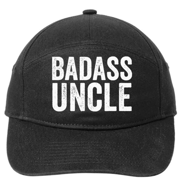 Badass Uncle Gift Funny Nephew Niece Uncles Retro Gift Idea 7-Panel Snapback Hat