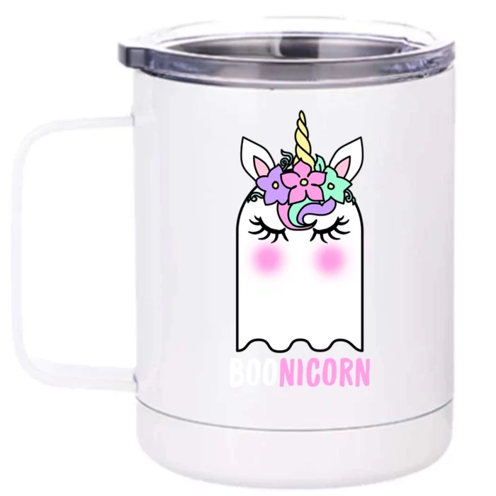 Boonicorn Unicorn Ghost Easy Halloween Costume Gift Front & Back 12oz Stainless Steel Tumbler Cup