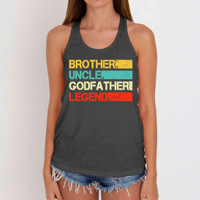 Brother Uncle Godfather Legend Best Funny Uncle Gift Women's Knotted Racerback Tank