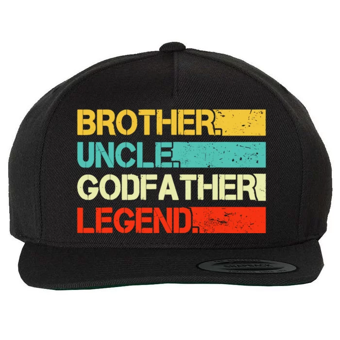 Brother Uncle Godfather Legend Best Funny Uncle Gift Wool Snapback Cap