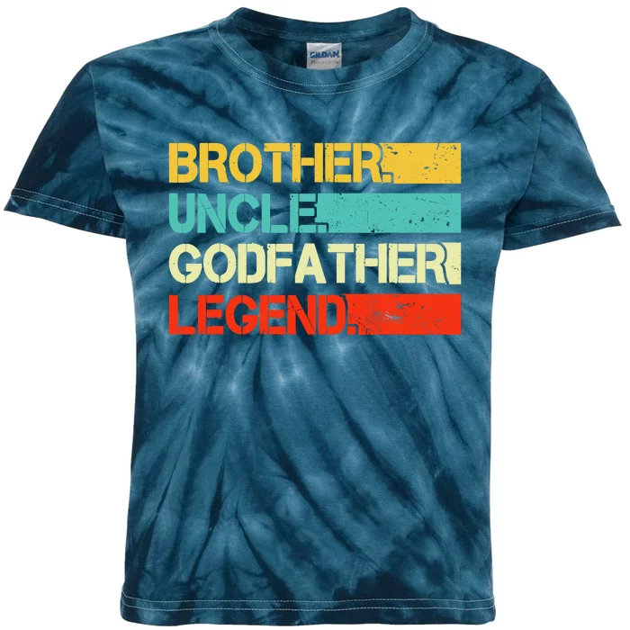 Brother Uncle Godfather Legend Best Funny Uncle Gift Kids Tie-Dye T-Shirt